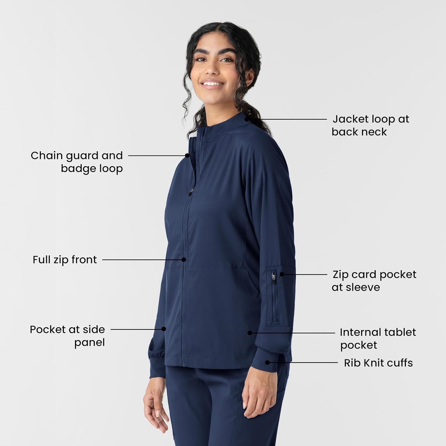 WINK Boundless Women’s Warm Up Scrub Jacket(Navy)