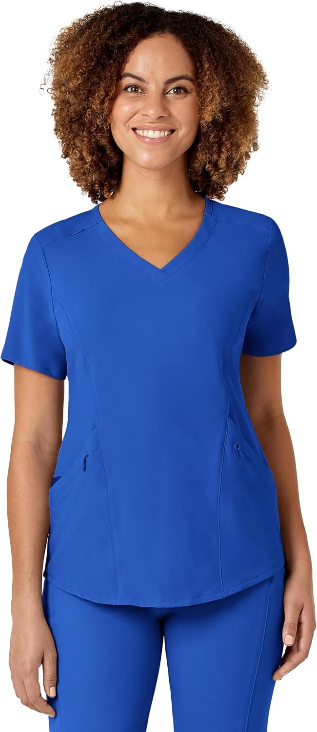 Wink Renew Women’s V-Neck Scrub Top, Royal, 1X