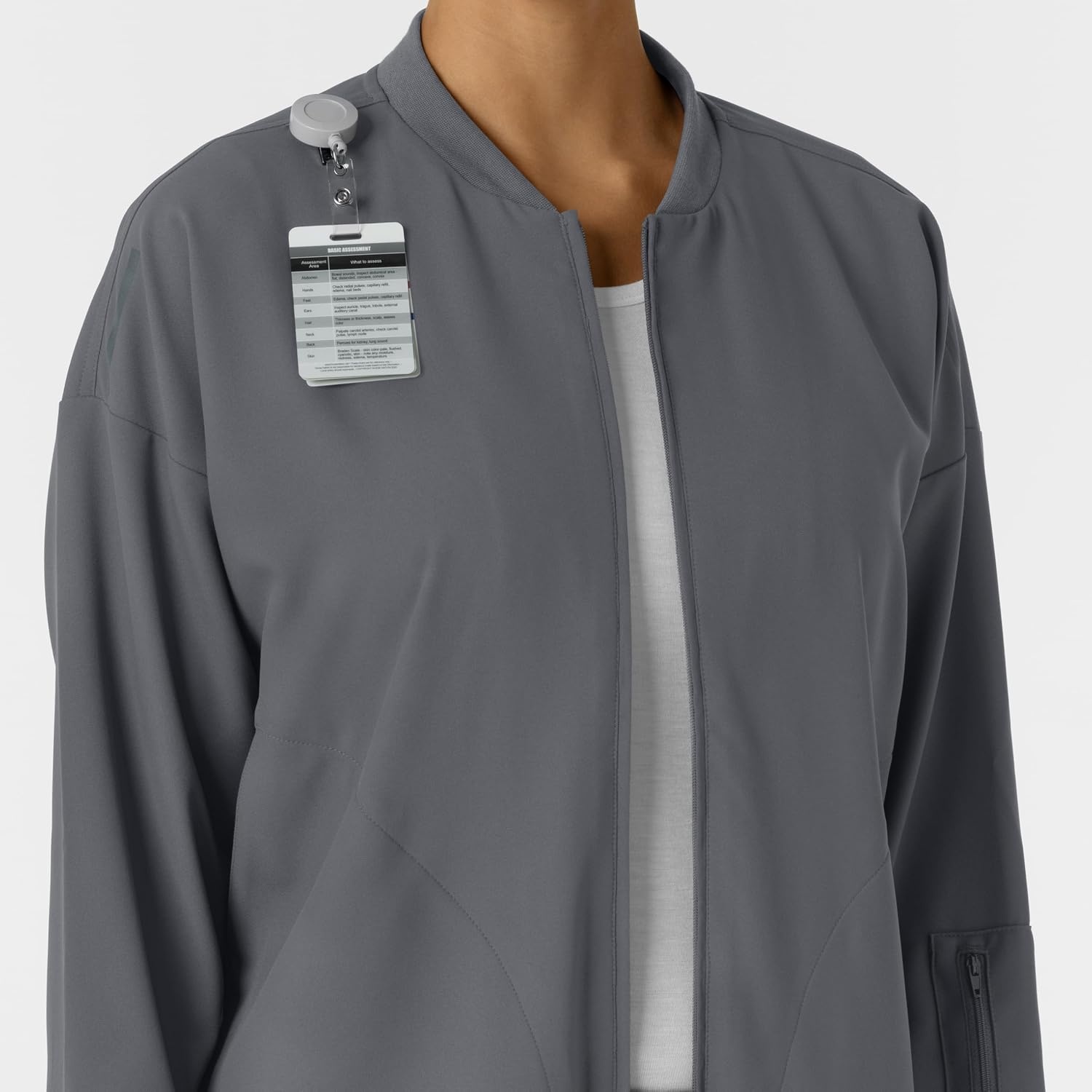 WINK Layers Women’s Bomber Scrub Jacket(Pewter)