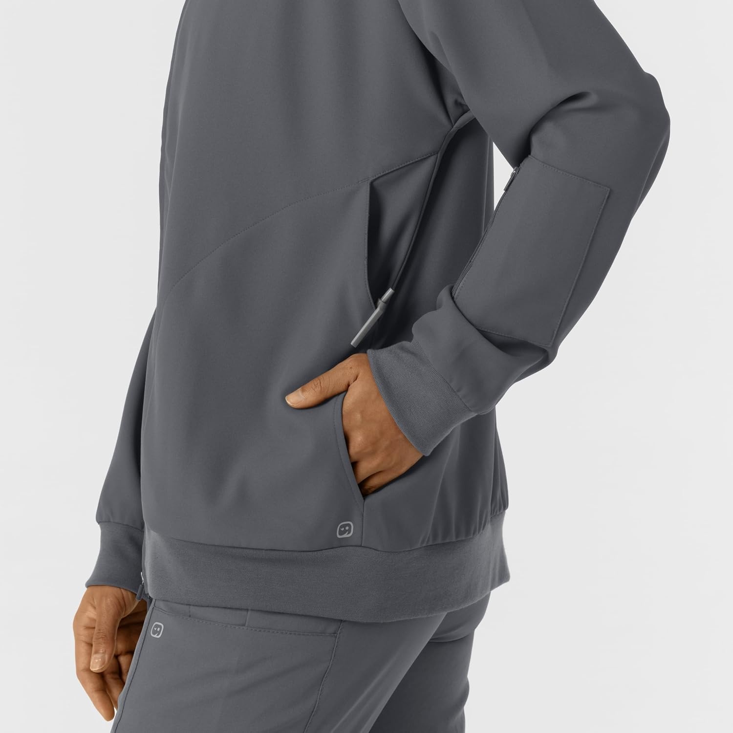WINK Layers Women’s Bomber Scrub Jacket(Pewter)
