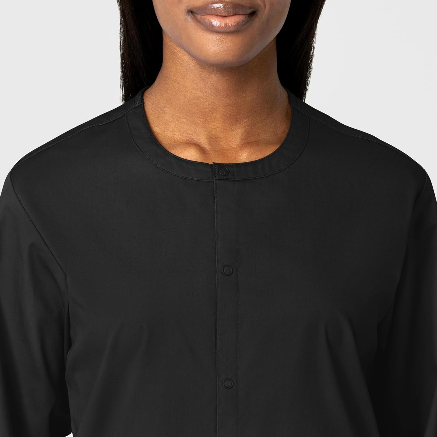 WonderWink Unisex Adult Unisex Snap Front Jacket(Black)