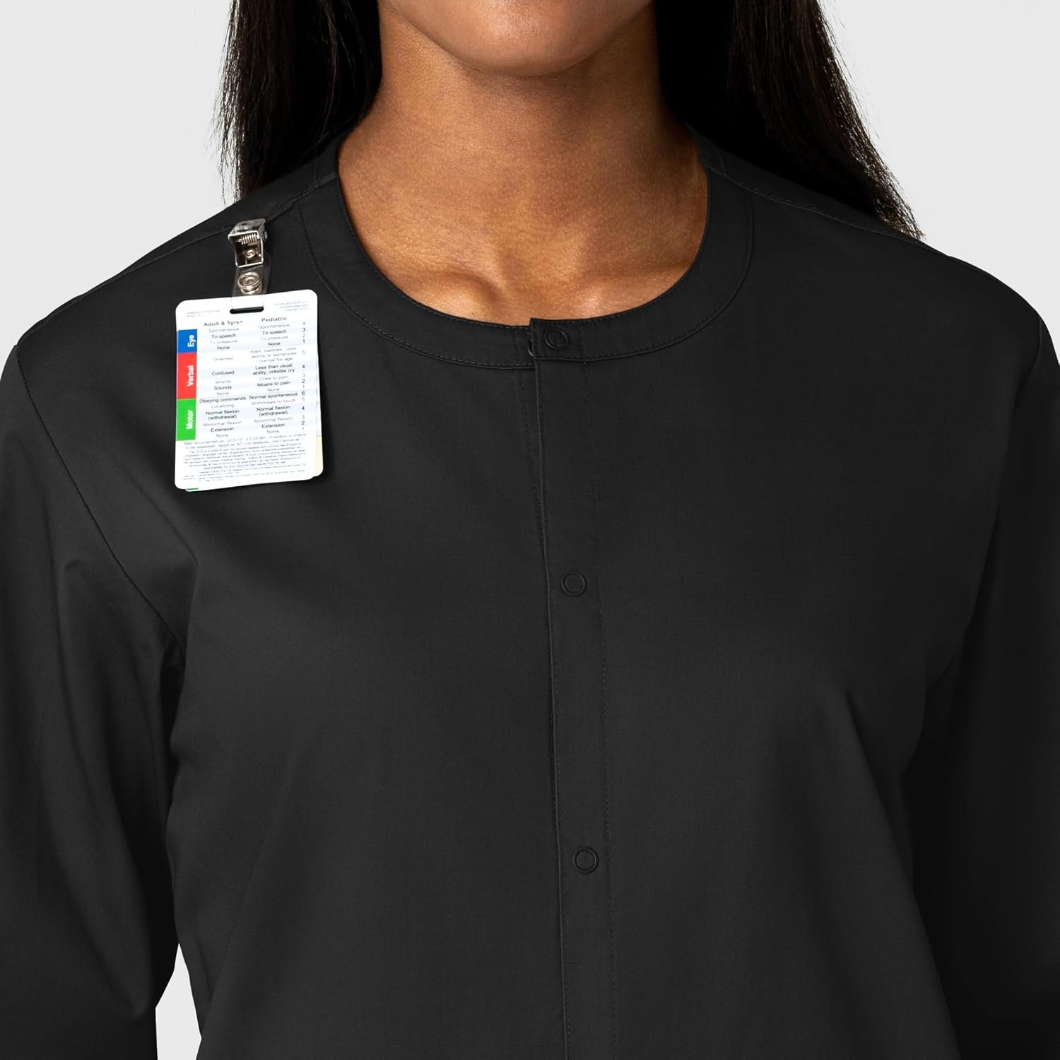 WonderWink Unisex Adult Unisex Snap Front Jacket(Black)