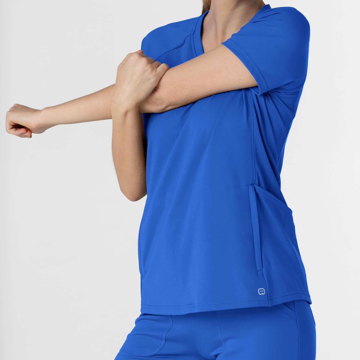 Wink Renew Knit Women’s Flex-n-Reach V-Neck Raglan Scrub Top(Royal)