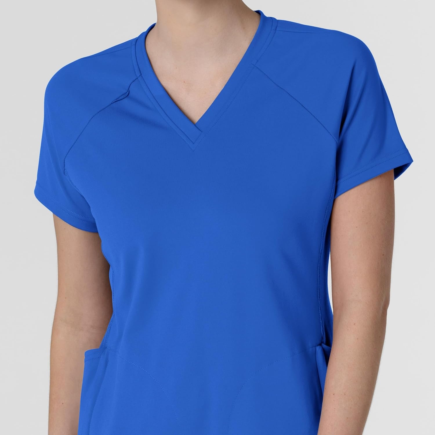 Wink Renew Knit Women’s Flex-n-Reach V-Neck Raglan Scrub Top(Royal)