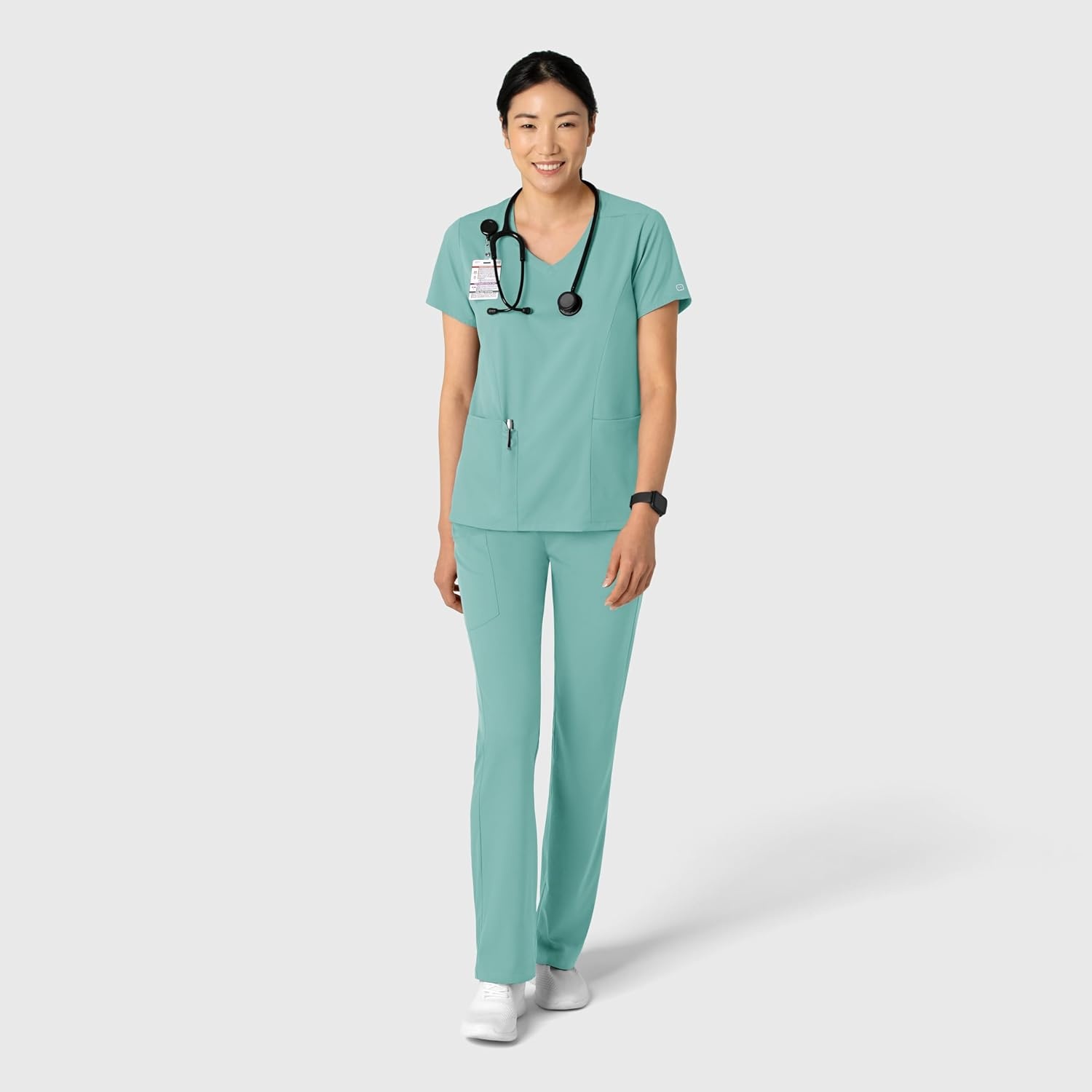 Wink Boundless Women’s 2-Pocket V-Neck Scrub Top(Turquoise)