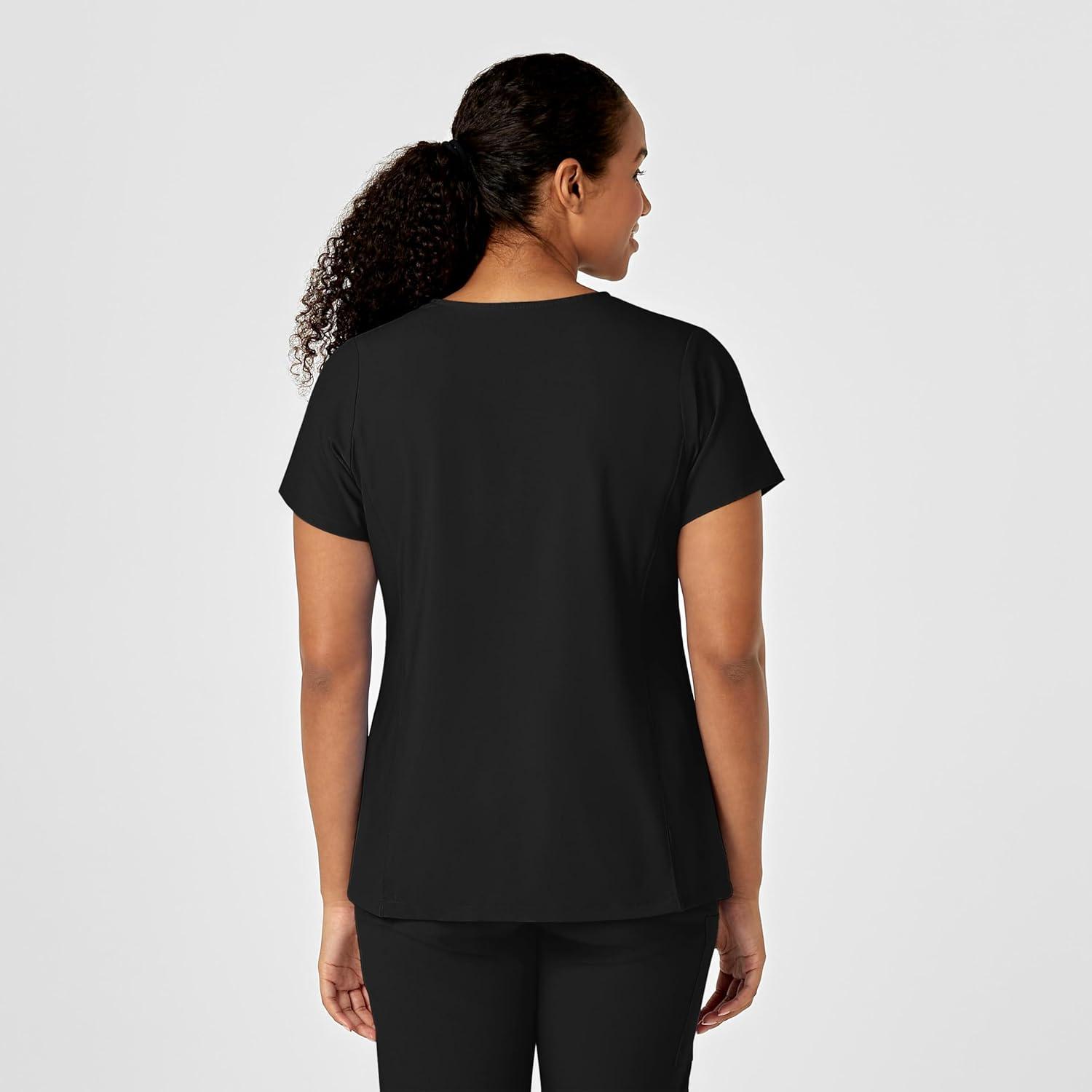 WonderWink Mens Y-Neck Wrap Top(Black)