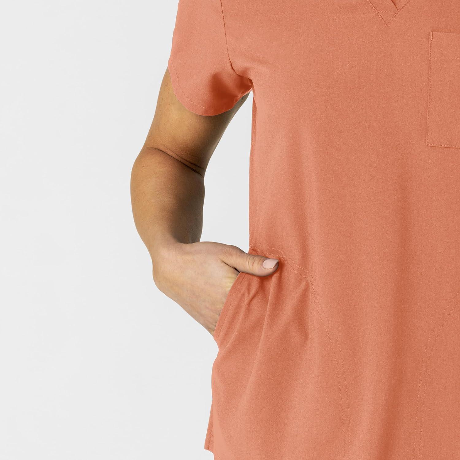 Wink W123 Women’s Flex-n-Reach V-Neck Scrub Top – Terracotta, M