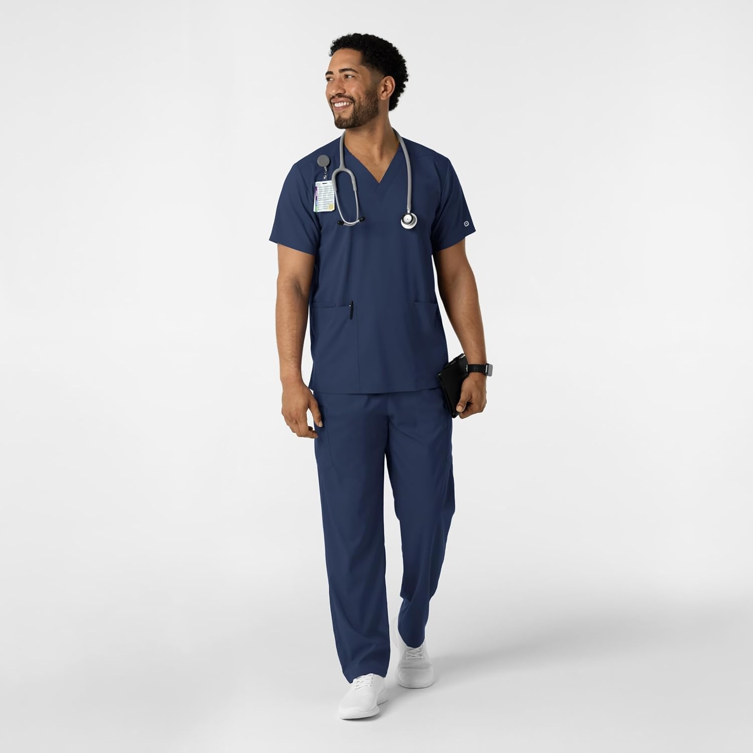 Wink Boundless Unisex V-Neck Scrub Top(Navy)