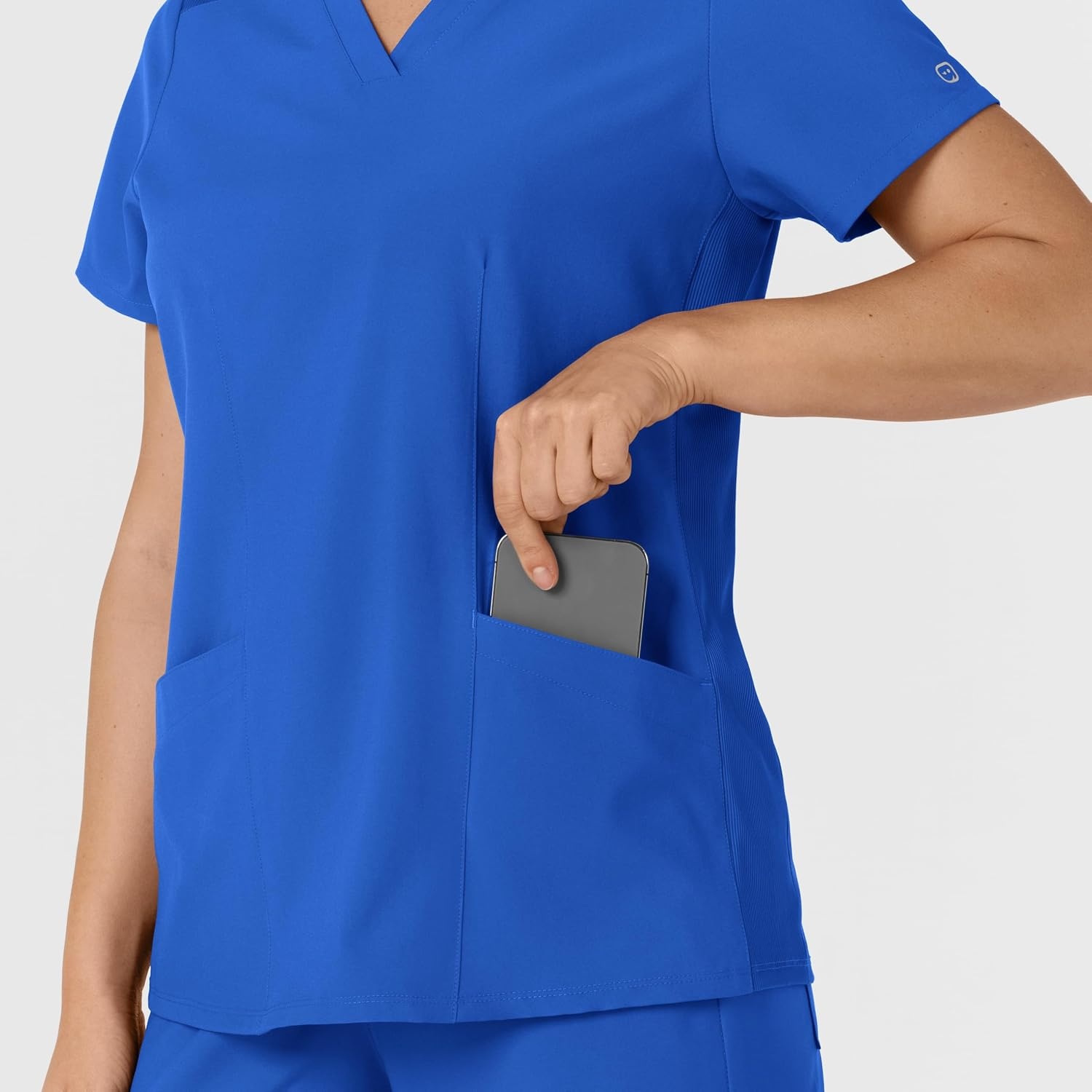 WINK Women’s Women’s Flex-n-reach Side Panel V-neck Scrub Top(Royal)