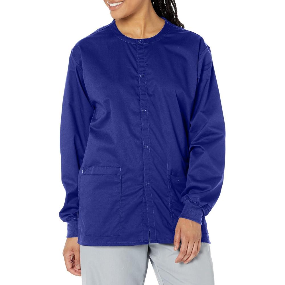 WonderWink womens Snap Front Jacket(Galaxy Blue)