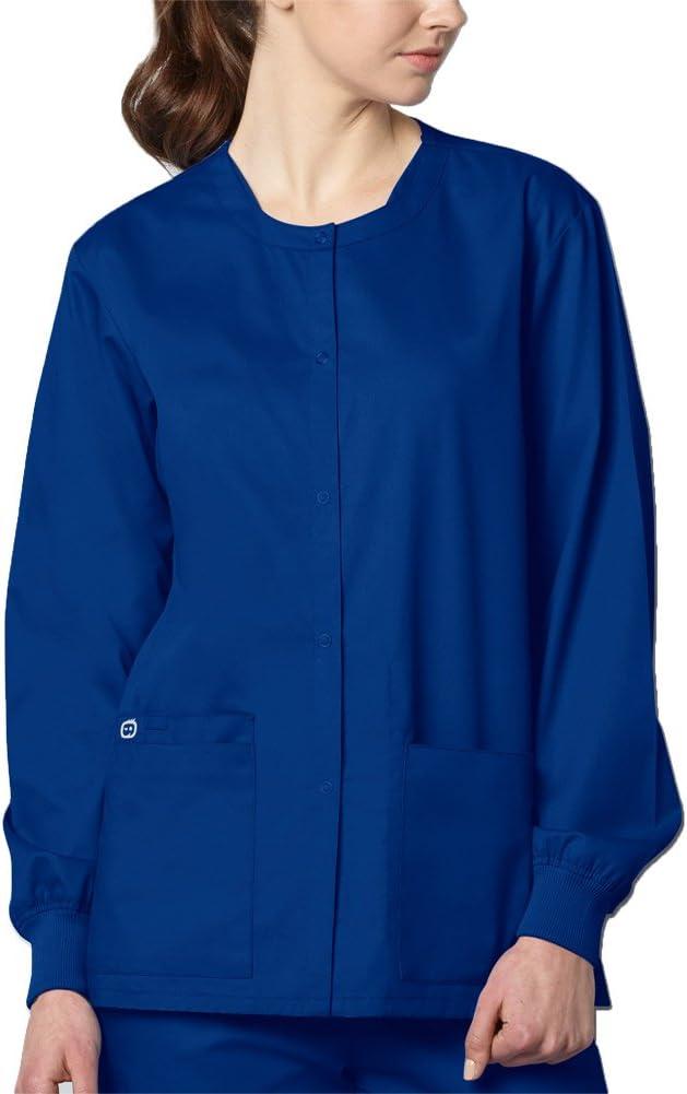 WonderWink womens Snap Front Jacket(Galaxy Blue)