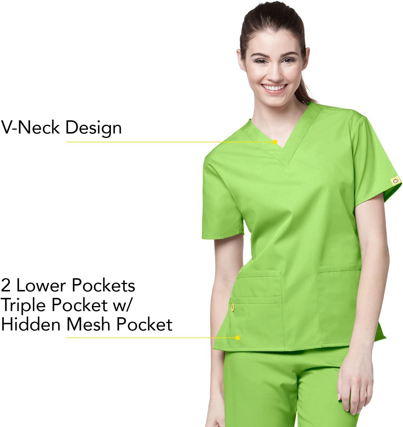 WonderWink Women’s Origins Bravo Scrub Top(Green Apple)