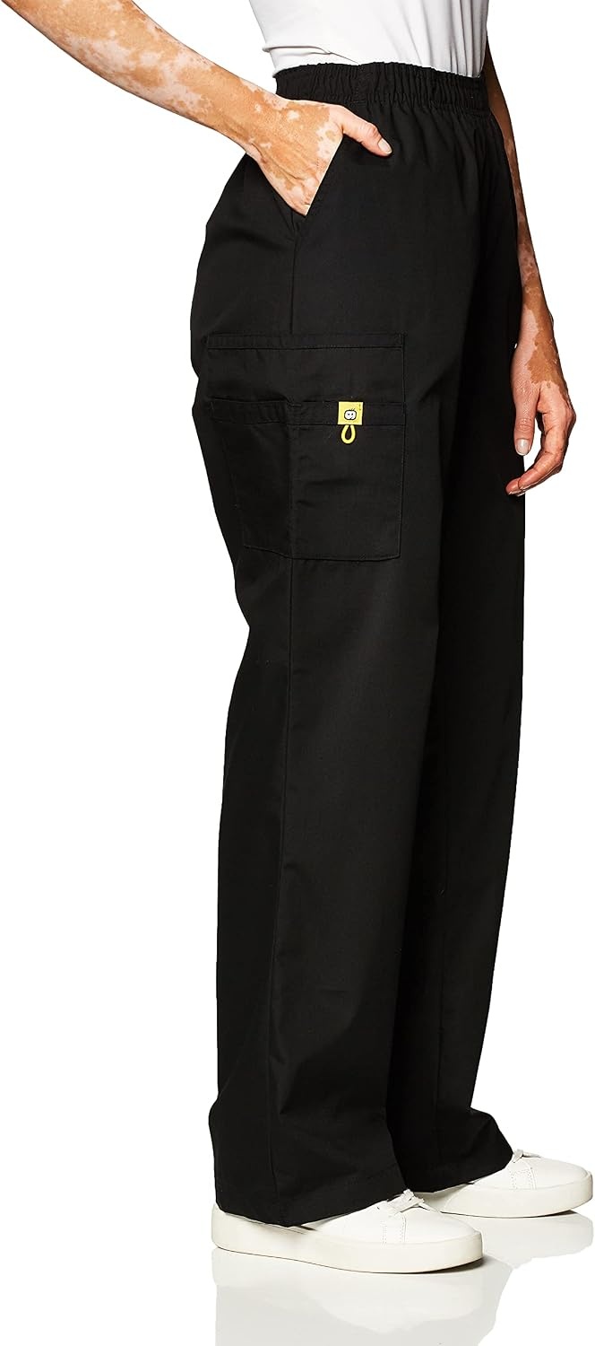 WINK Origins Quebec -Women’s Full Elastic Cargo Scrub Pant(Black)