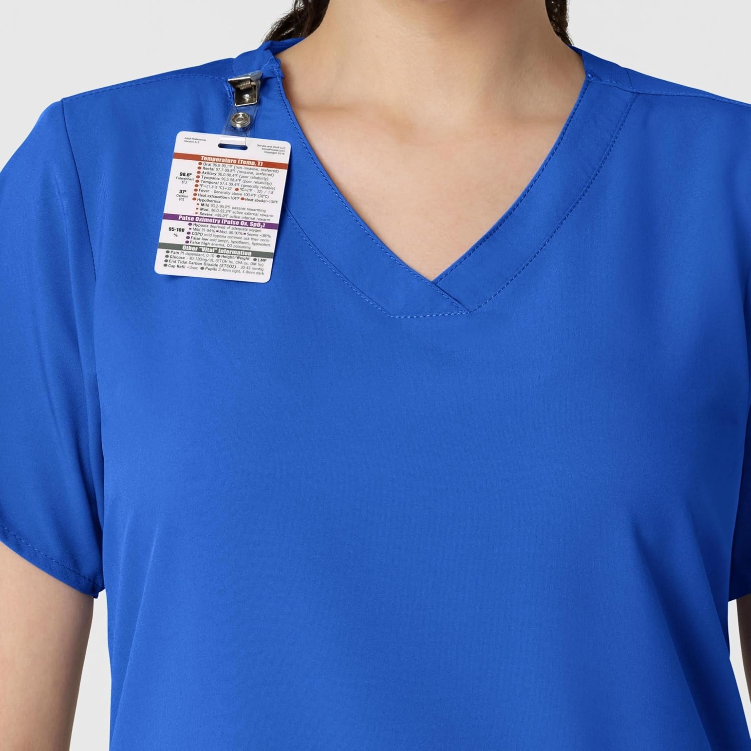 WINK W123 Women’s Basic V-Neck Scrub Top(Royal)