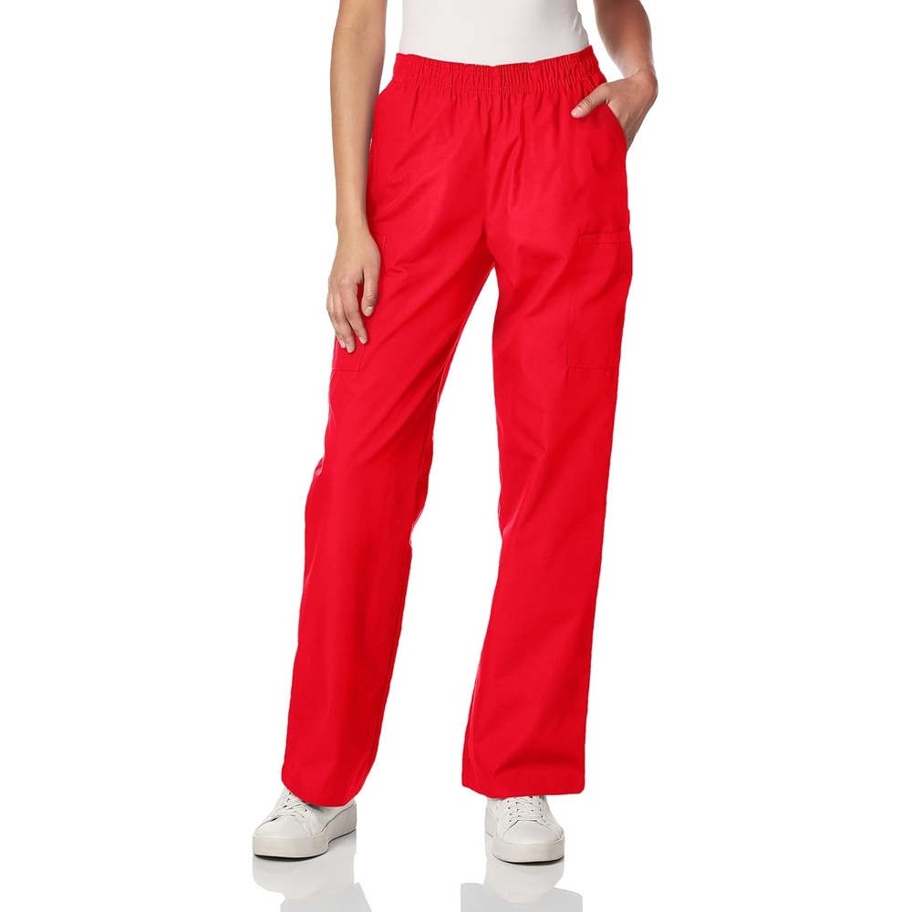 WINK Origins Quebec -Women’s Full Elastic Cargo Scrub Pant(Red)