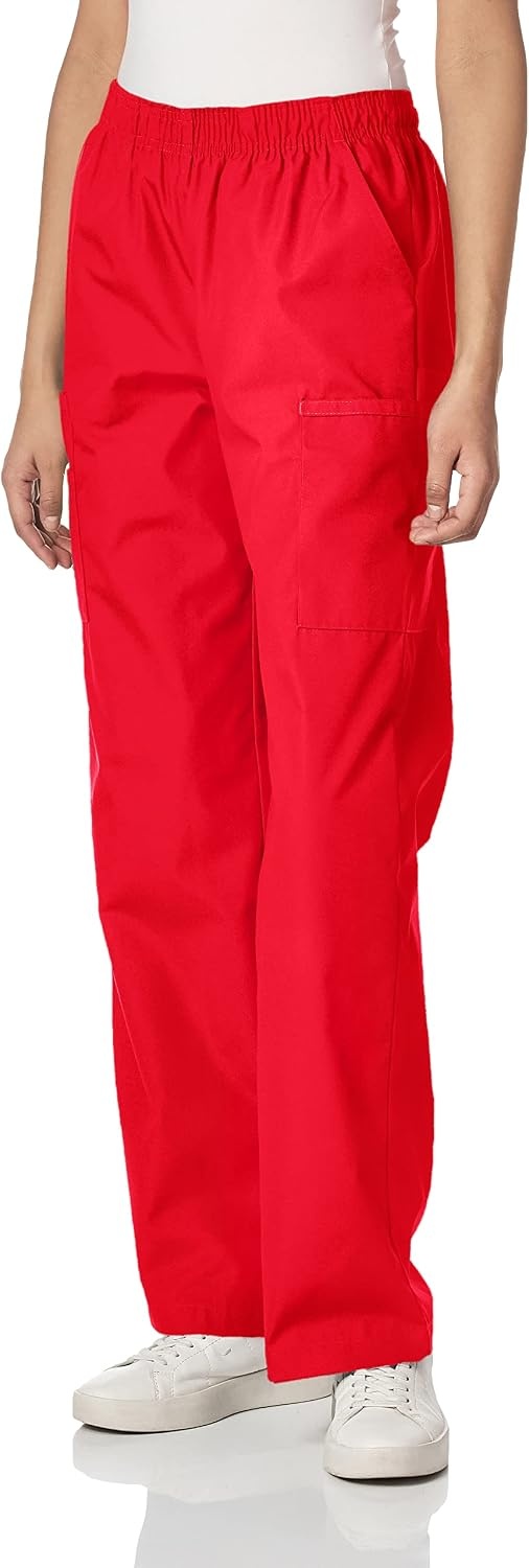 WINK Origins Quebec -Women’s Full Elastic Cargo Scrub Pant(Red)
