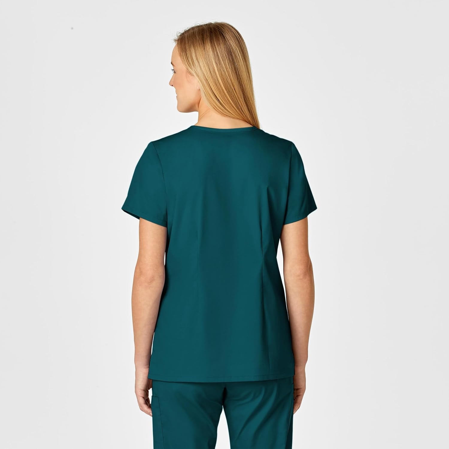 Wink WonderWORK Women’s Shaped V-Neck Scrub Top(Caribbean Blue)