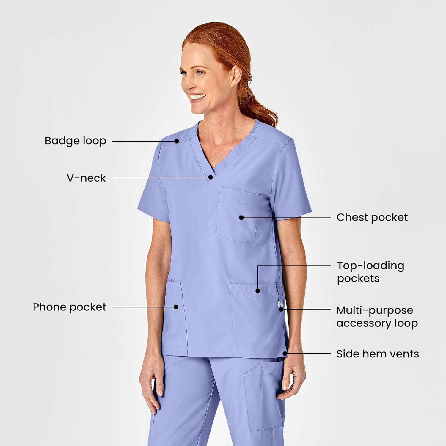WonderWink Womens 4-Pocket Utility Top(Ceil Blue)