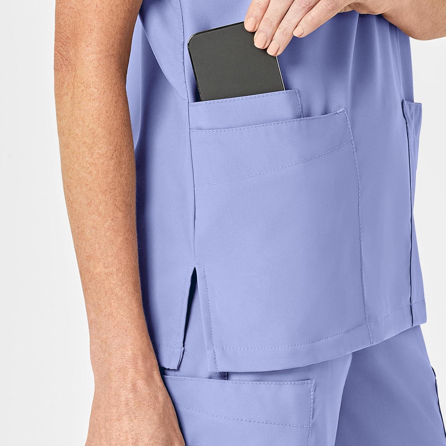 WonderWink Womens 4-Pocket Utility Top(Ceil Blue)
