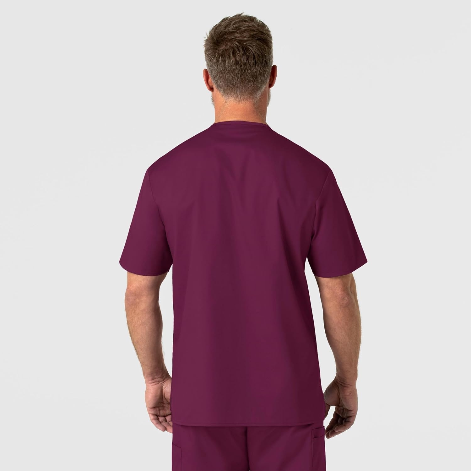 WonderWink Men’s Big Wonderwork Big Men’s V Neck Scrub Top(Wine)