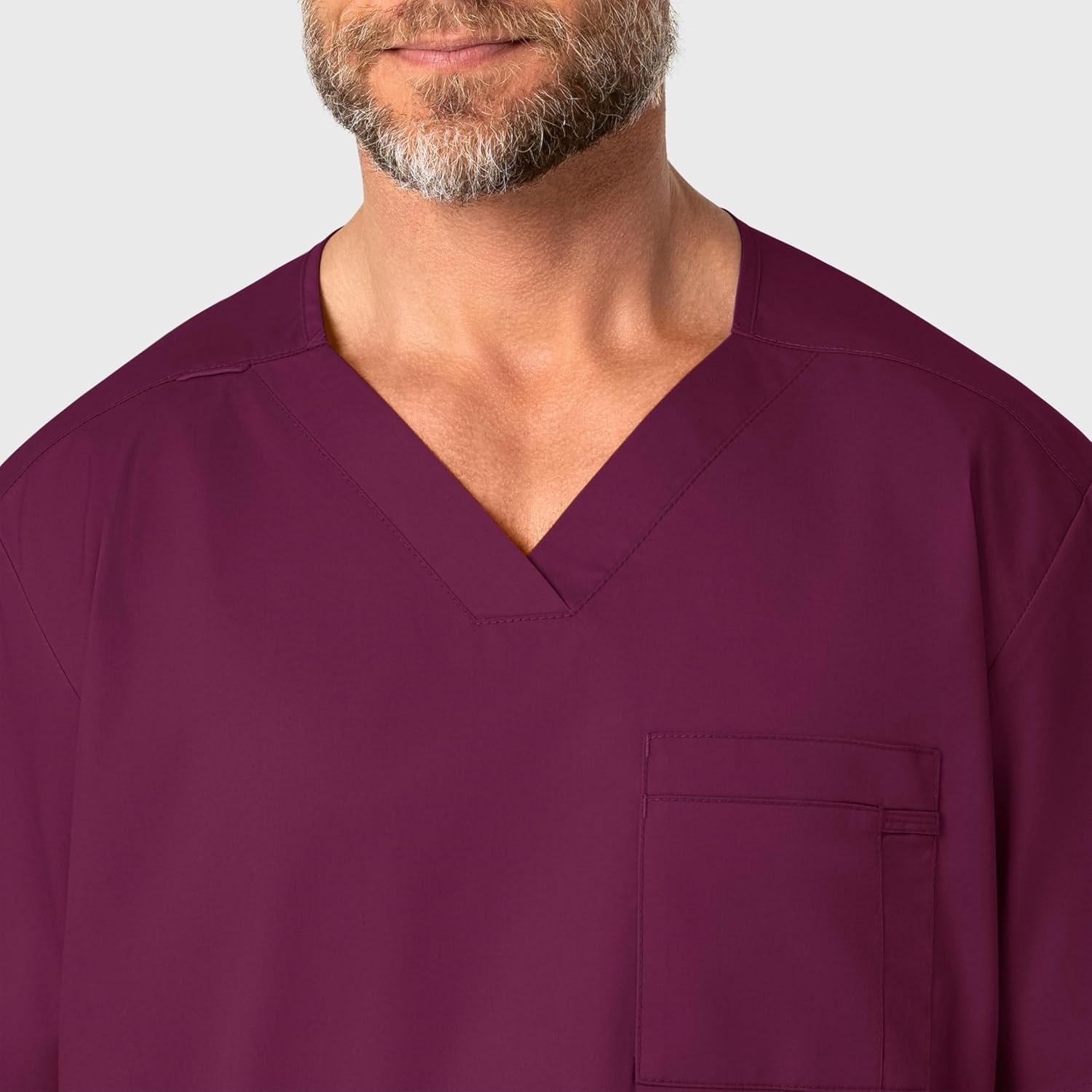 WonderWink Men’s Big Wonderwork Big Men’s V Neck Scrub Top(Wine)