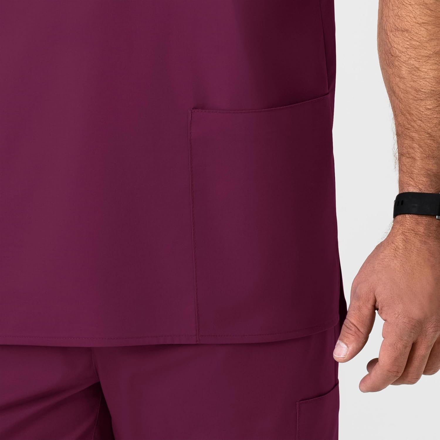 WonderWink Men’s Big Wonderwork Big Men’s V Neck Scrub Top(Wine)