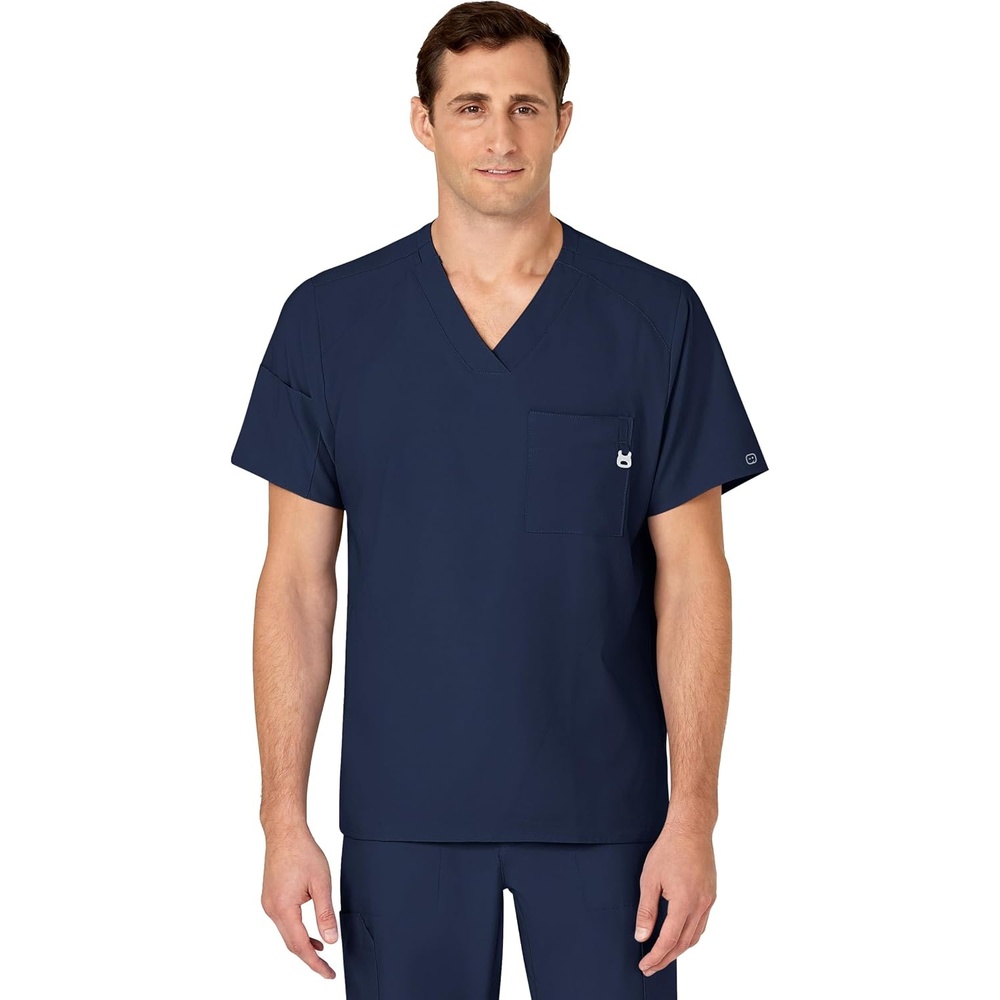 WINK W123 Men’s V-Neck Scrub Top(Navy)
