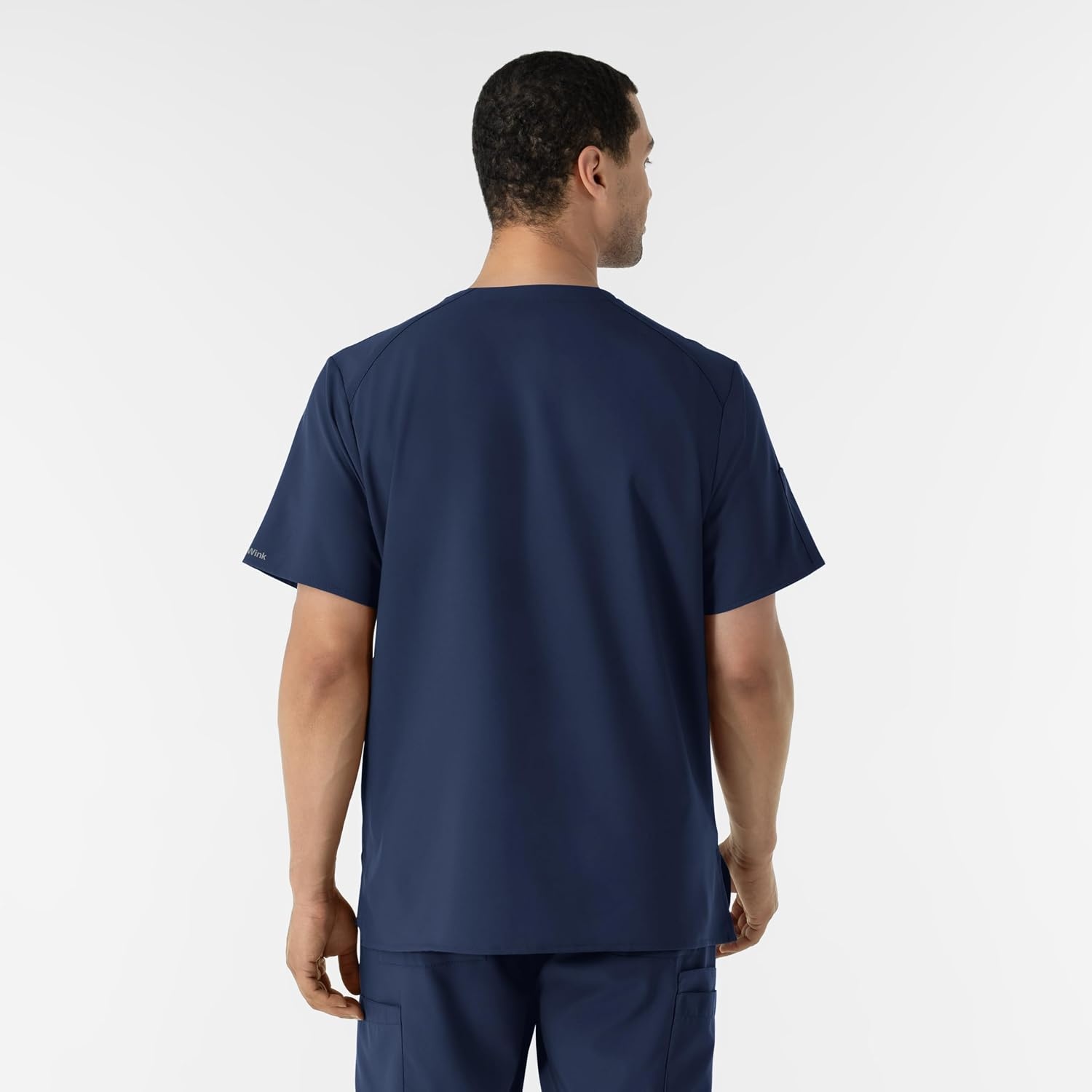 WINK W123 Men’s V-Neck Scrub Top(Navy)