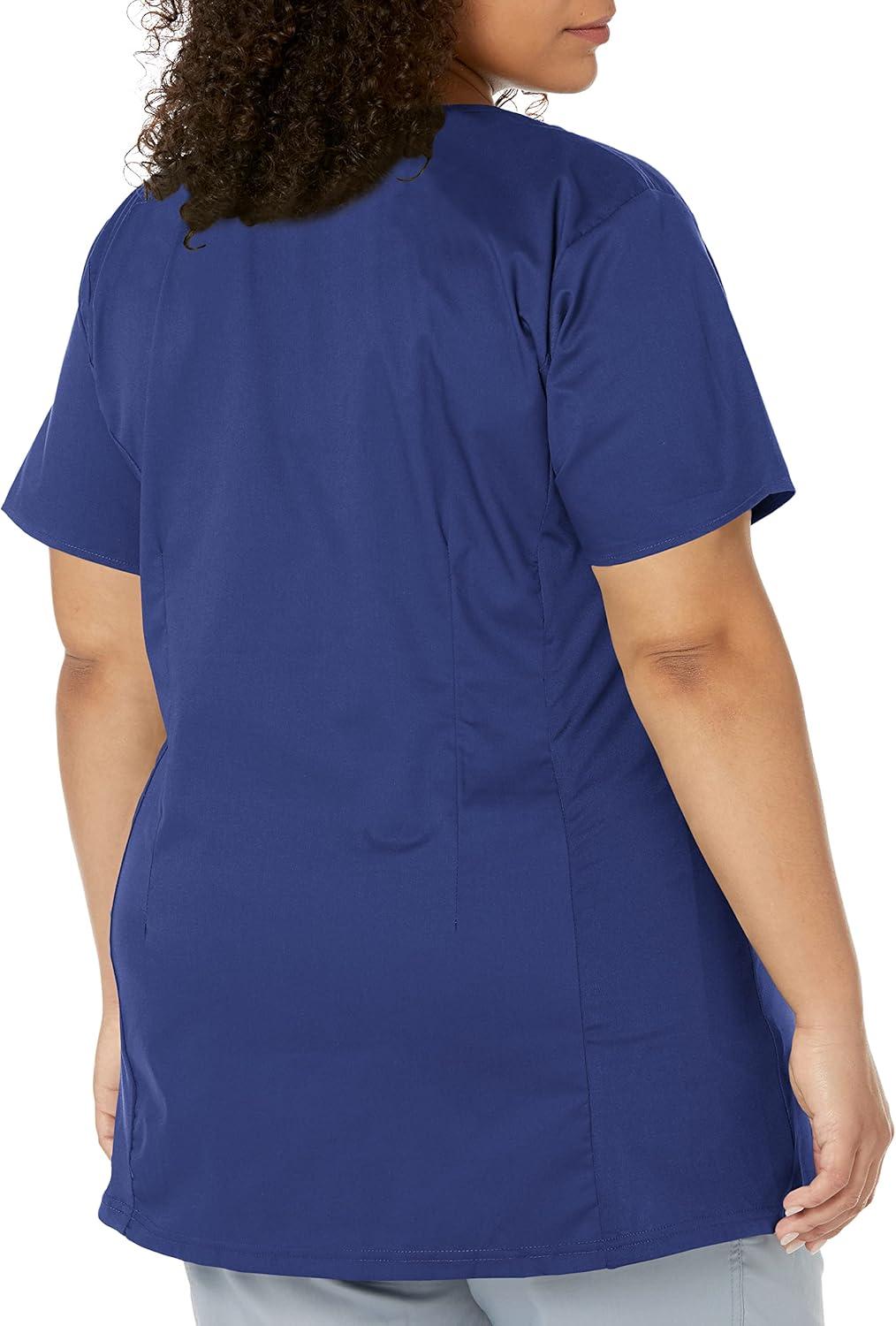 Wink WonderWORK Scrubs for Maternity Mock Wrap Scrub Tops(Navy)