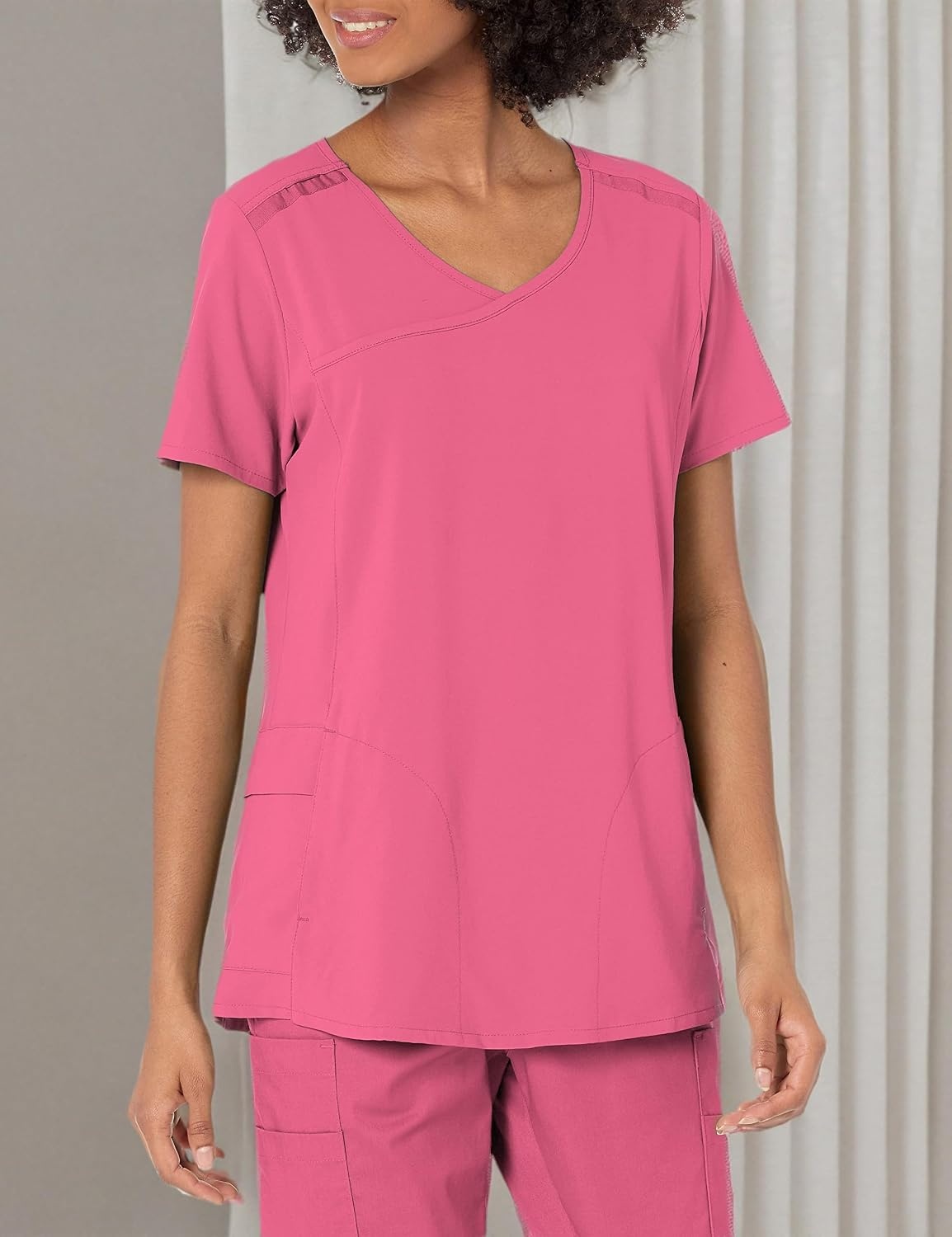 WINK Renew Women’s Mock Wrap Scrub Top(Rosebud)