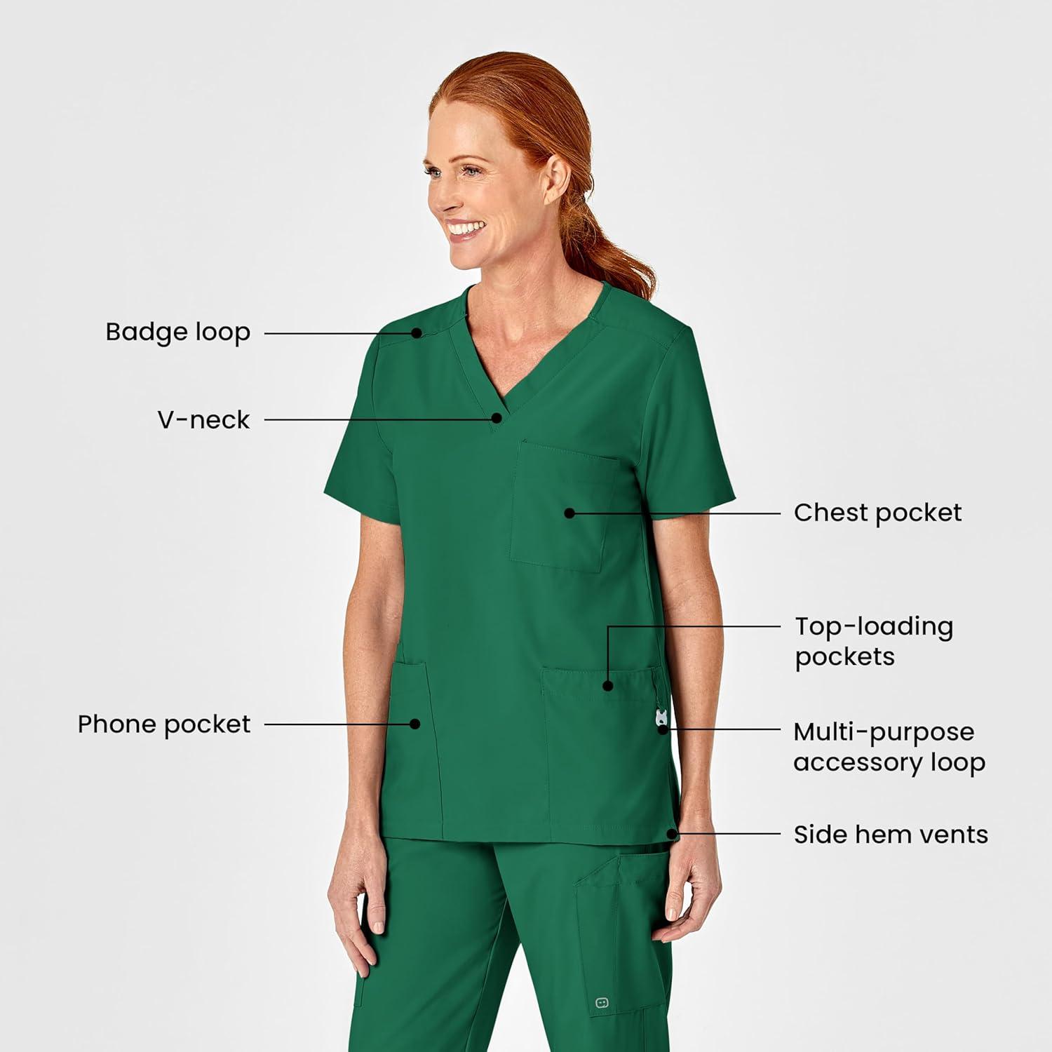 WonderWink Womens 4-Pocket Utility Top(Hunter)