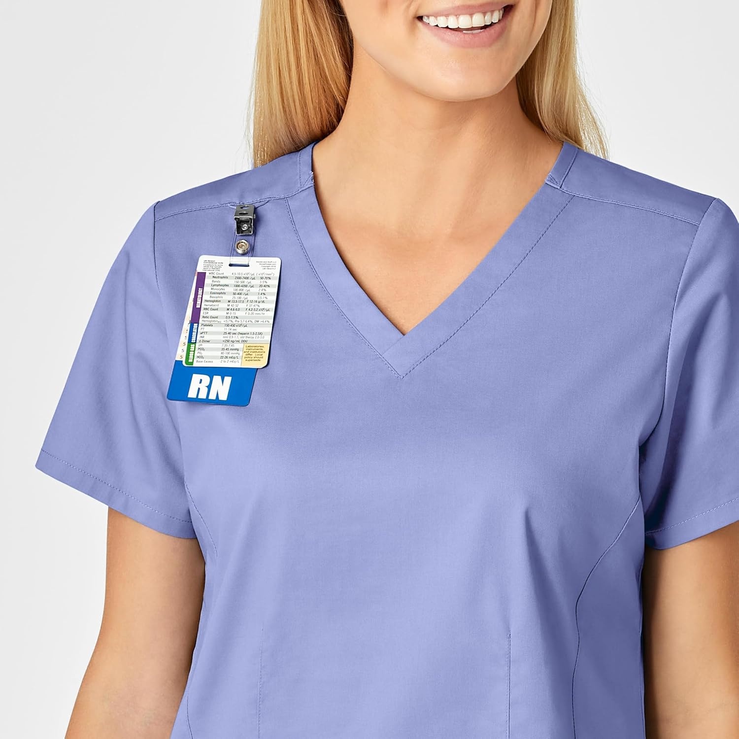 Wink WonderWORK Women’s Shaped V-Neck Scrub Top(Ceil Blue)