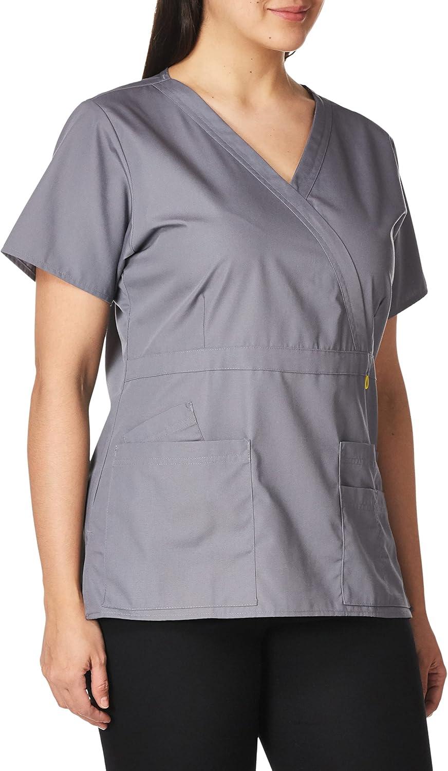 WonderWink Women’s Origins Golf Scrub Top(Pewter)