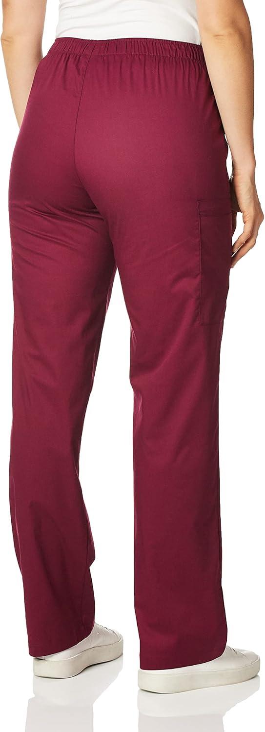 WonderWink Women’s Tall Wonderwork Women’s Pull-On Cargo Scrub Pant Tall(Wine)