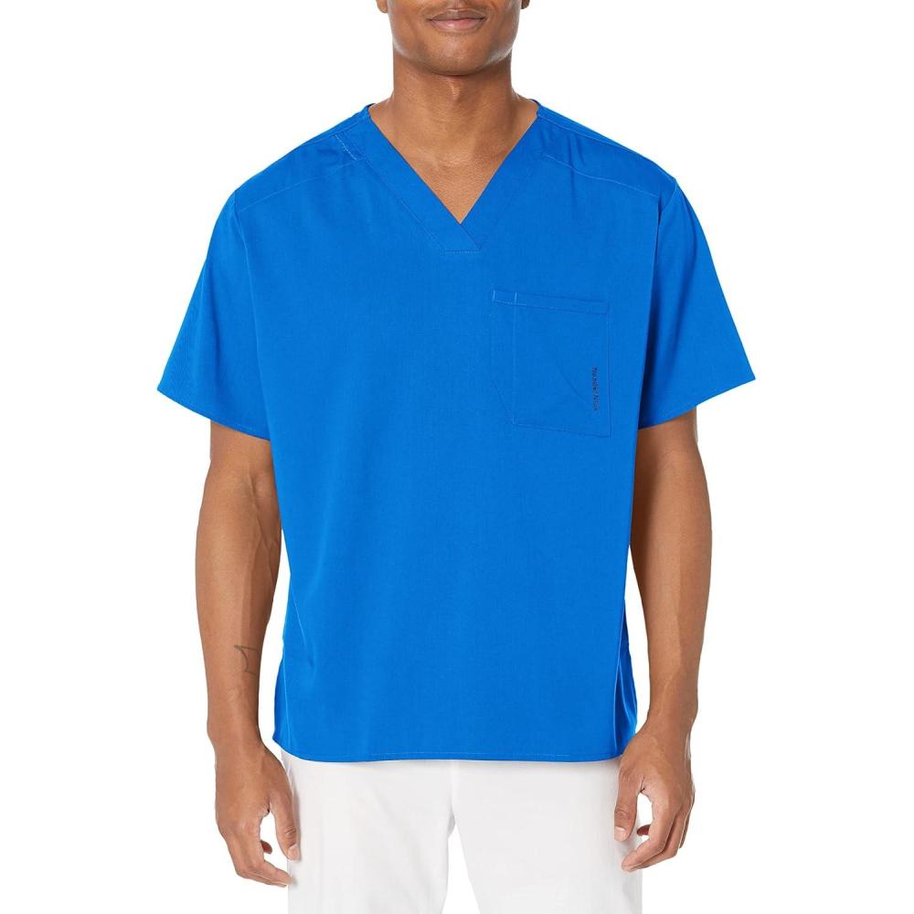 WonderWink Mens Men’s V-Neck Scrub Top(Royal)
