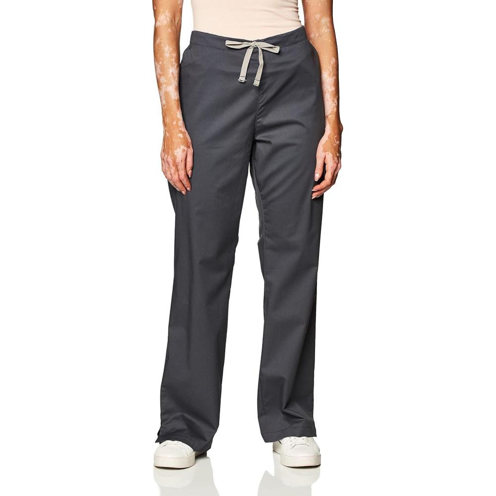 Wink WonderWORK Scrubs for Women, Flare Leg Scrub Pants(Pewter)