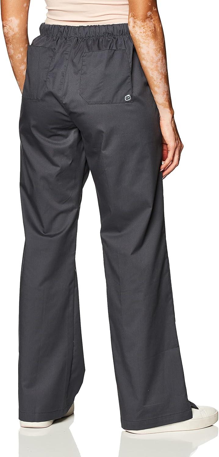 Wink WonderWORK Scrubs for Women, Flare Leg Scrub Pants(Pewter)