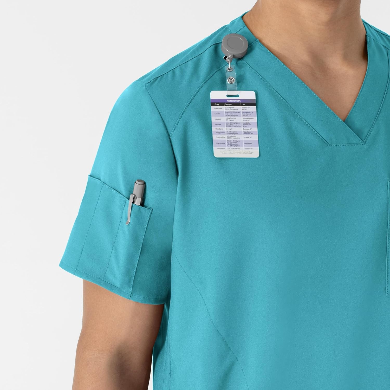 WINK W123 Men’s V-Neck Scrub Top(Teal Blue)