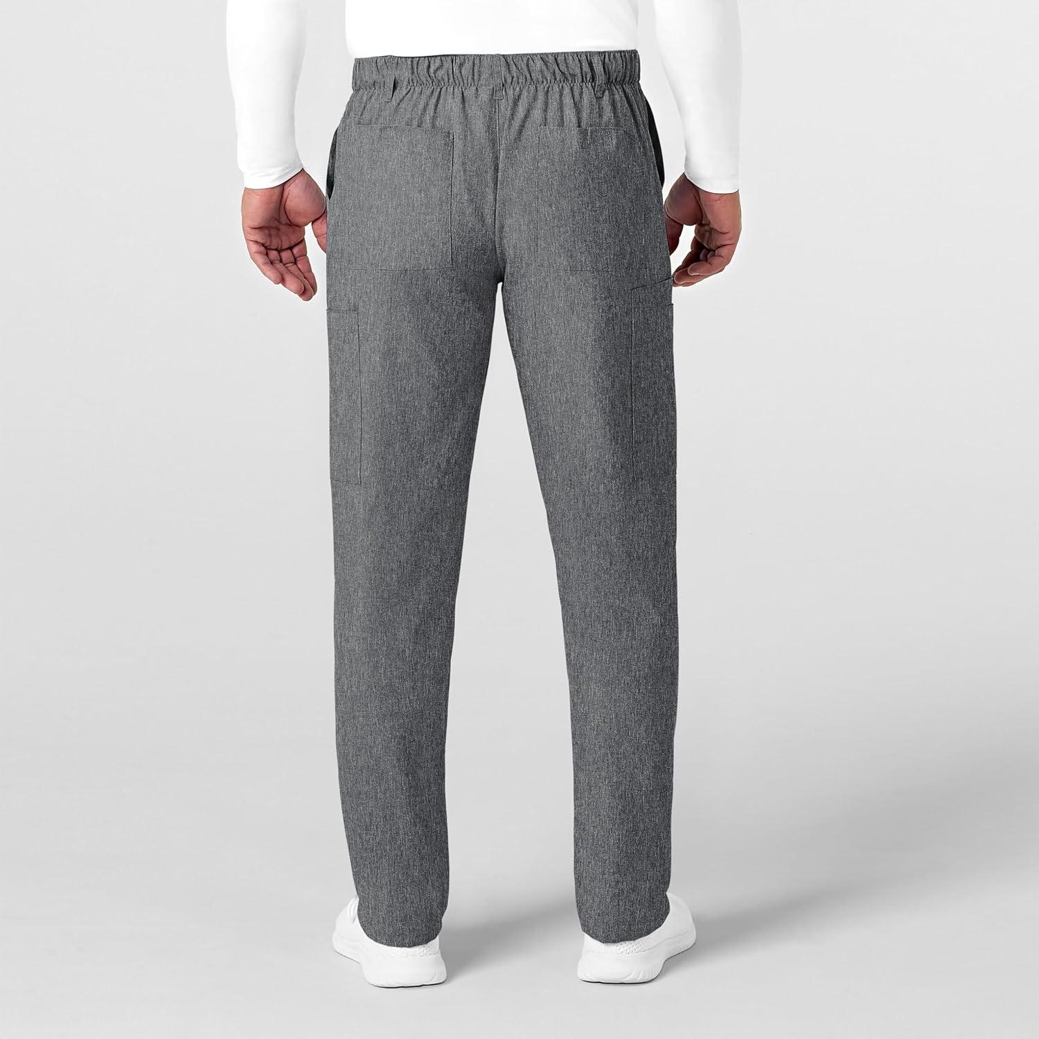 WonderWink Mens Men’s Flat Front Cargo Pant(Charcoal Heather)