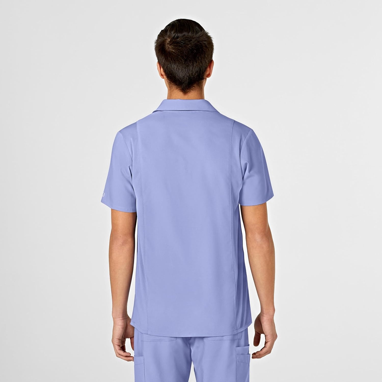 Wink W123 Men’s Collar Scrub Top(Ceil Blue)