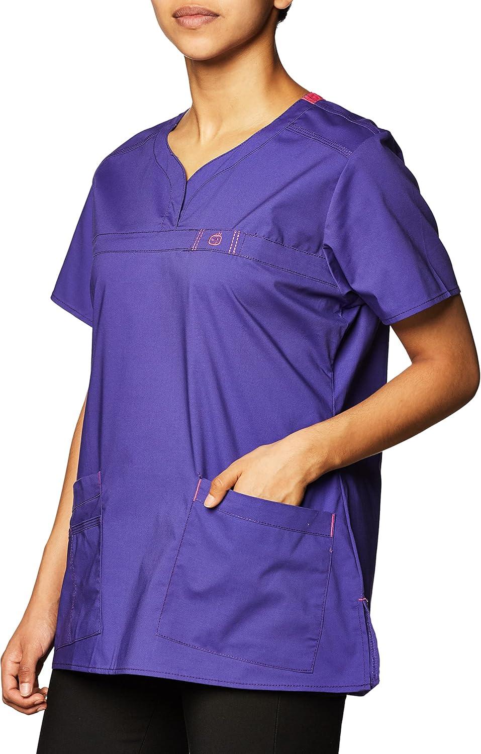 WonderWink Womens Wonderflex Patience Women’s Scrub Top(Grape)