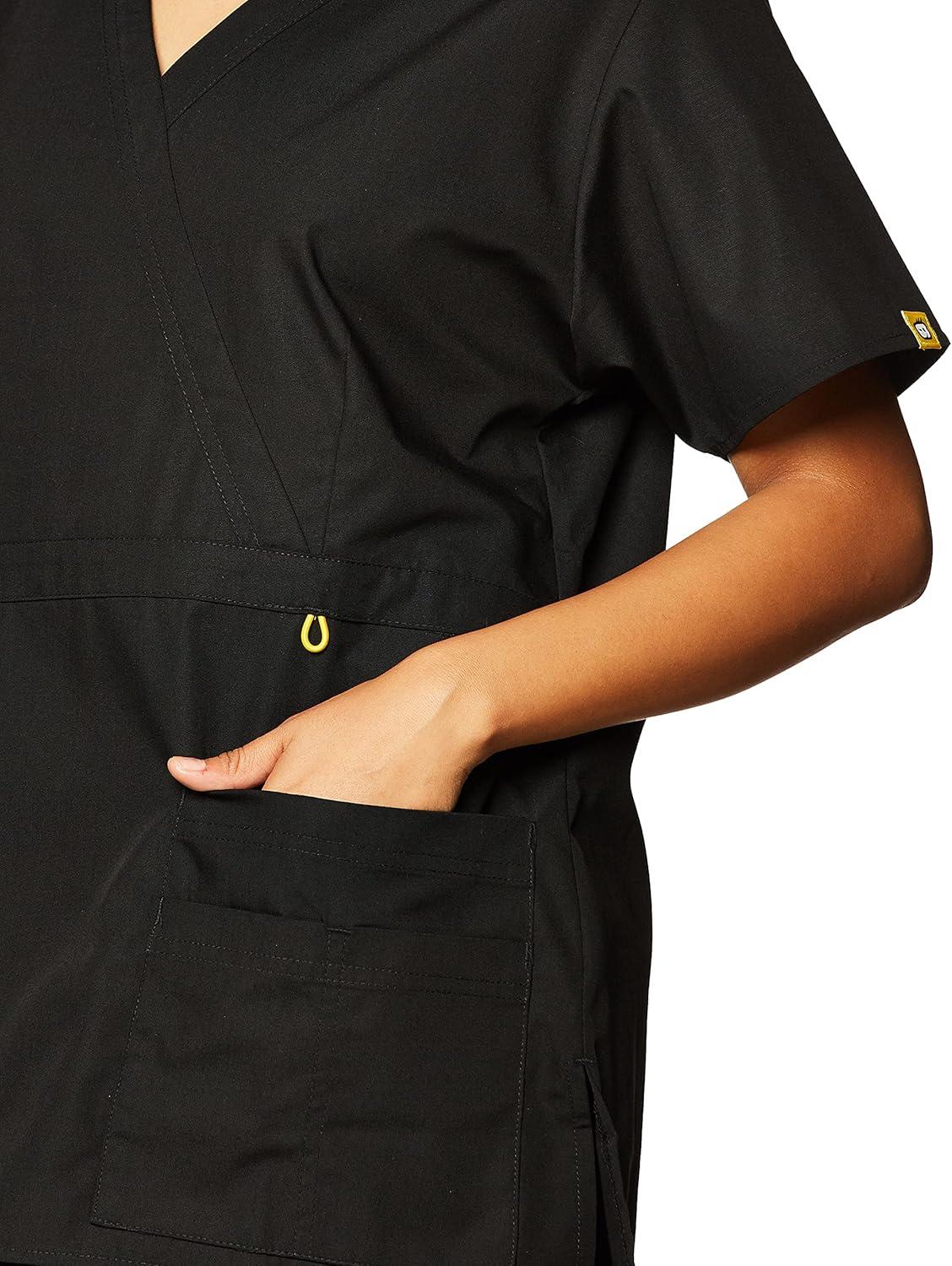 WonderWink Women’s Origins Golf Scrub Top(Black)
