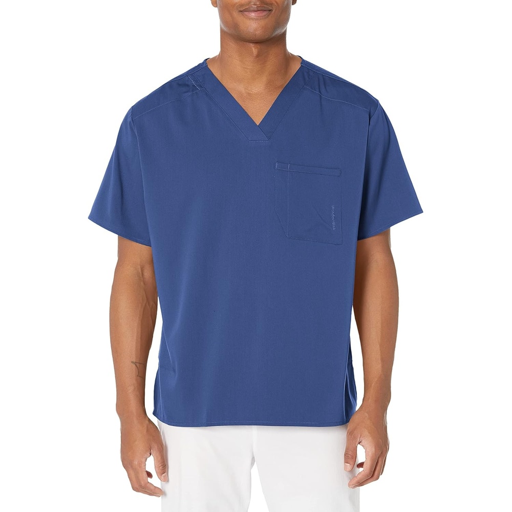 Wink Men’s Men’s V-Neck Scrub Top(Navy)