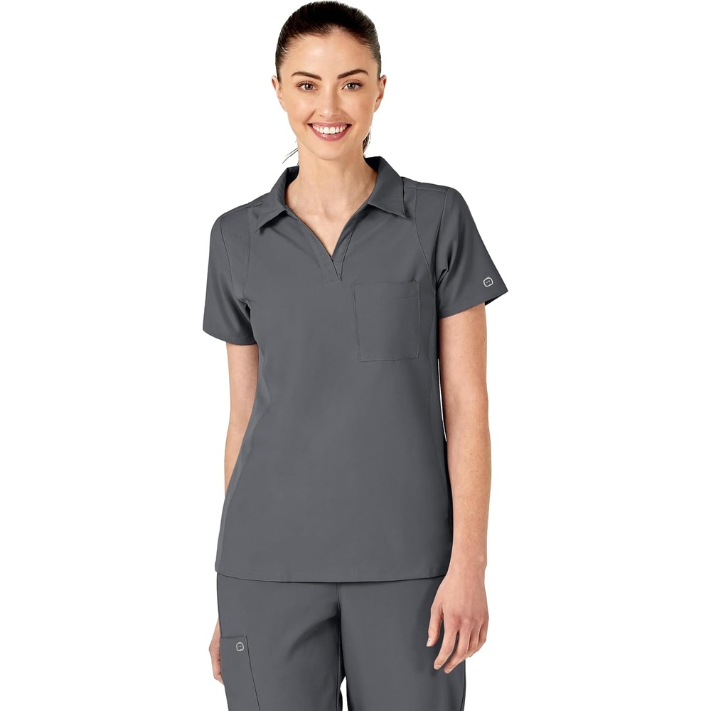 Wink W123 Women’s Collar Scrub Top(Pewter)