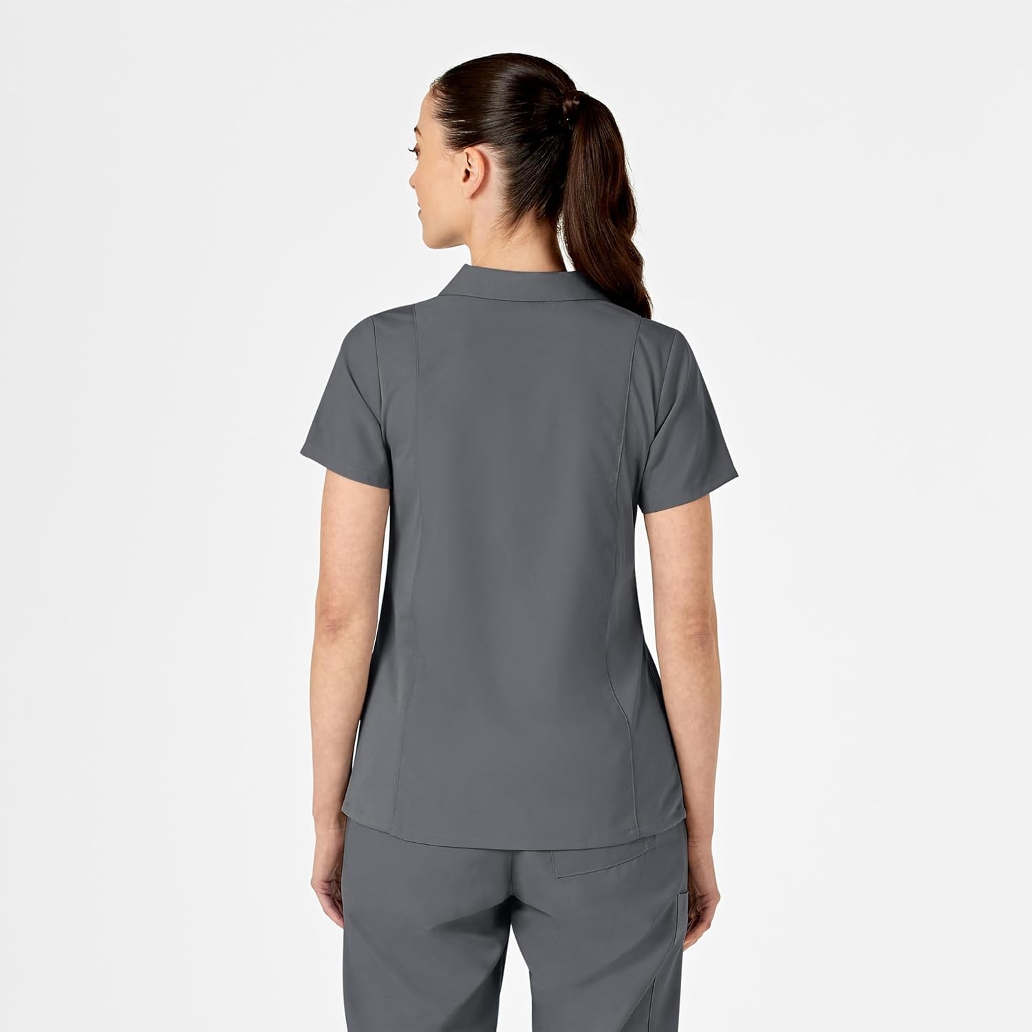 Wink W123 Women’s Collar Scrub Top(Pewter)