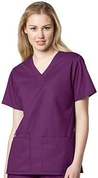 WonderWink Unisex-Adult Unisex V-Neck Top(Fuchsia)