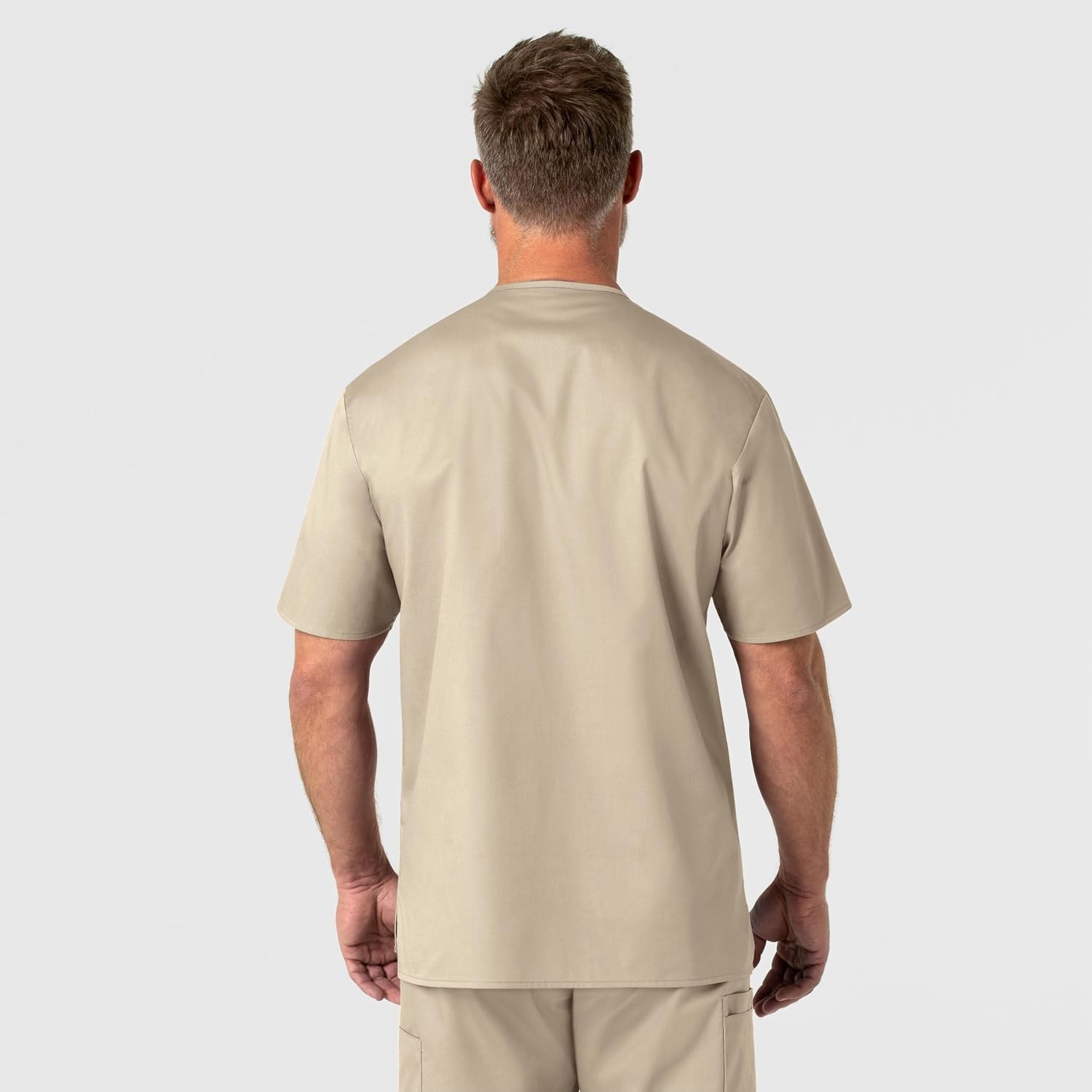 WonderWink Men’s Big Wonderwork Big Men’s V Neck Scrub Top(Khaki)