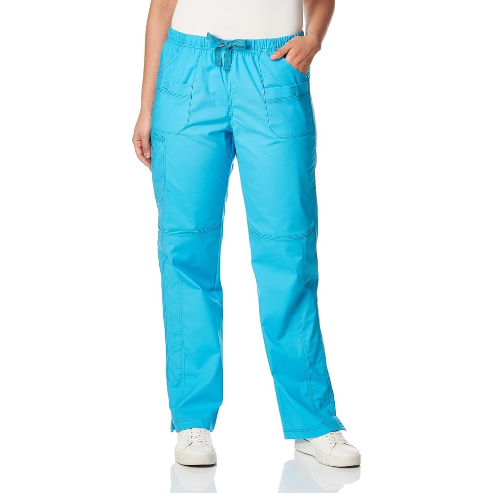 Wink WonderFLEX Patience – Women’s Curved Notch Neck Scrub Top(Aqua)