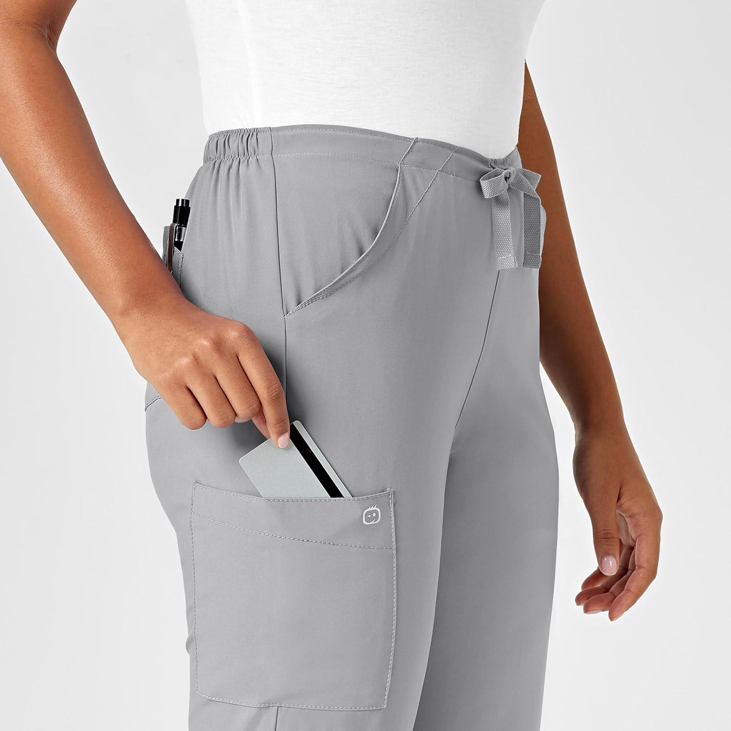 WonderWink Petite Women’s Drawstring Pant(Grey)