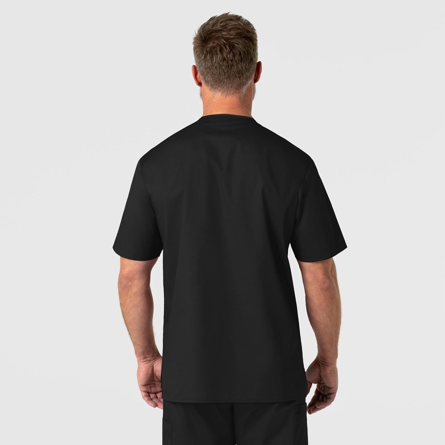 WonderWink Men’s Big Wonderwork Big Men’s V Neck Scrub Top(Black)